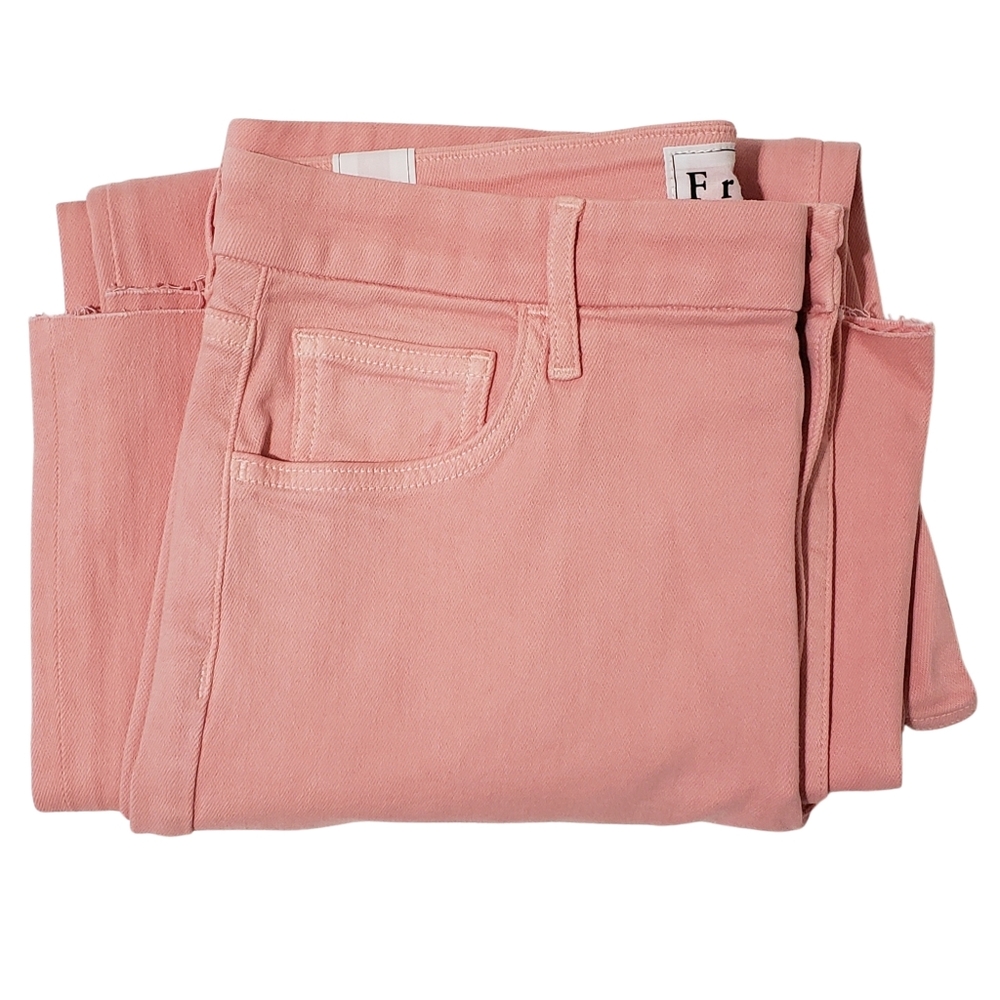 Frank & Eileen Galway Cropped Pants Taffy Frayed Hem Women Cotton Blend NWOT! - Picture 2 of 8